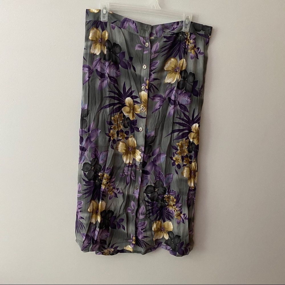 VINTAGE Floral Midi Skirt